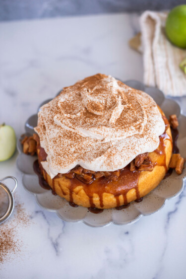 Moist And Delicious Apple Ricotta Cake With Maple Whipped Cream Cake