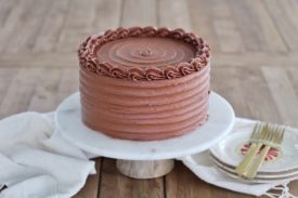 Red Velvet Cake with Chocolate Sour Cream Frosting