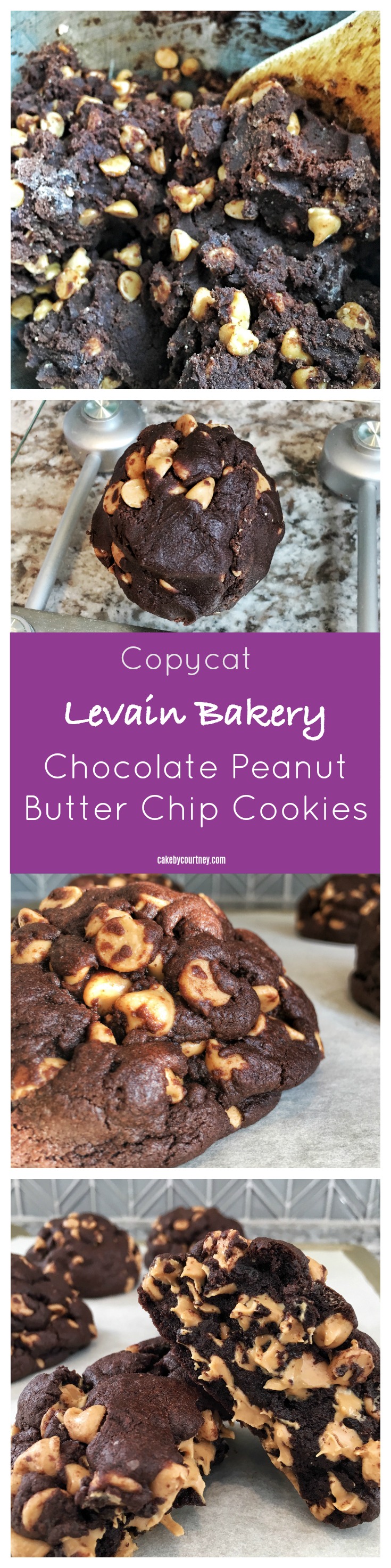Delicious copycat recipe for Levain Bakery chocolate peanut butter chip cookies cakebycourtney.com
