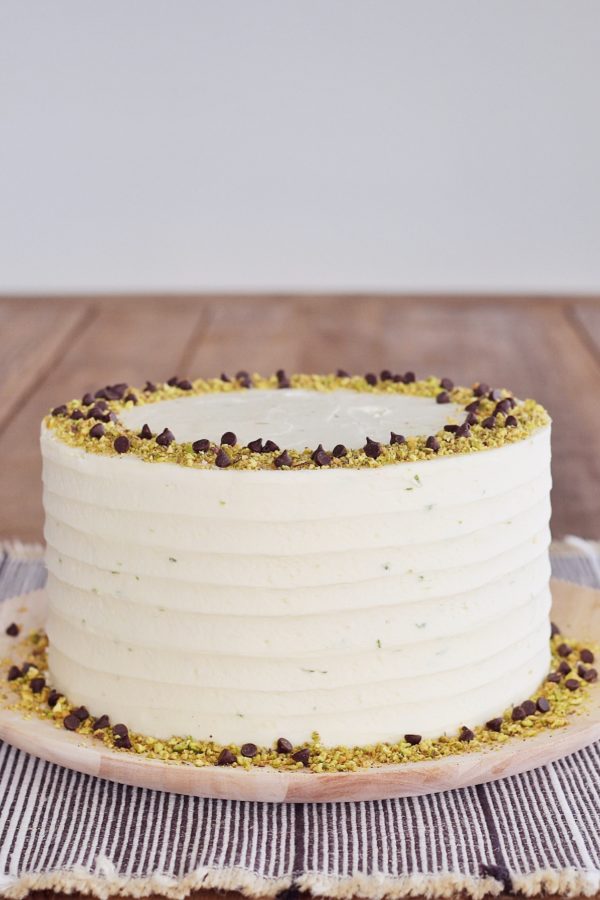 Pistachio Chocolate Chip Cake #cakebycourtney #pistachiocake #pistachiochocolatechipcake #cake #stpatricksdaycake #cakerecipe