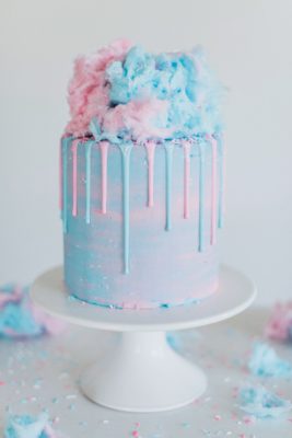 Cotton Candy Cake Prop Decoration Fake Pink & Blue Rosette Cake 