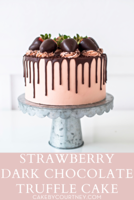 Strawberry Dark Chocolate Truffle Cake www.cakebycourtney.com