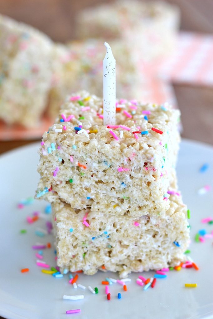 Birthday Cake Rice Krispie Treats - Cake by Courtney
