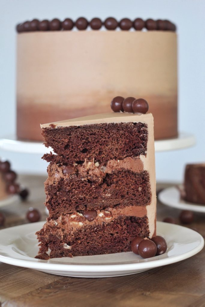 Chocolate Malt Cake #cakebycourtney #chocolatemaltcake #malt #maltcake #easycakerecipe #cake #buttercream #maltbuttercream