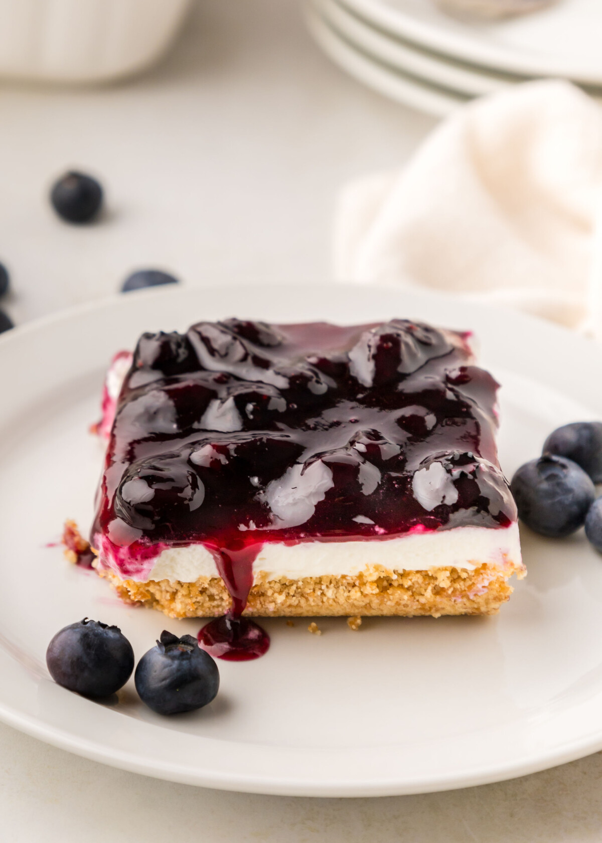 Blueberry Delight Bar on a plate.