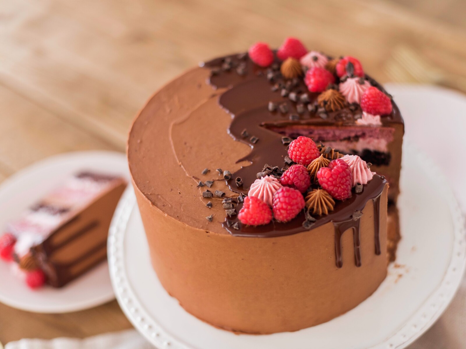 Chocolate Cake with Raspberry Filling - Cambrea Bakes