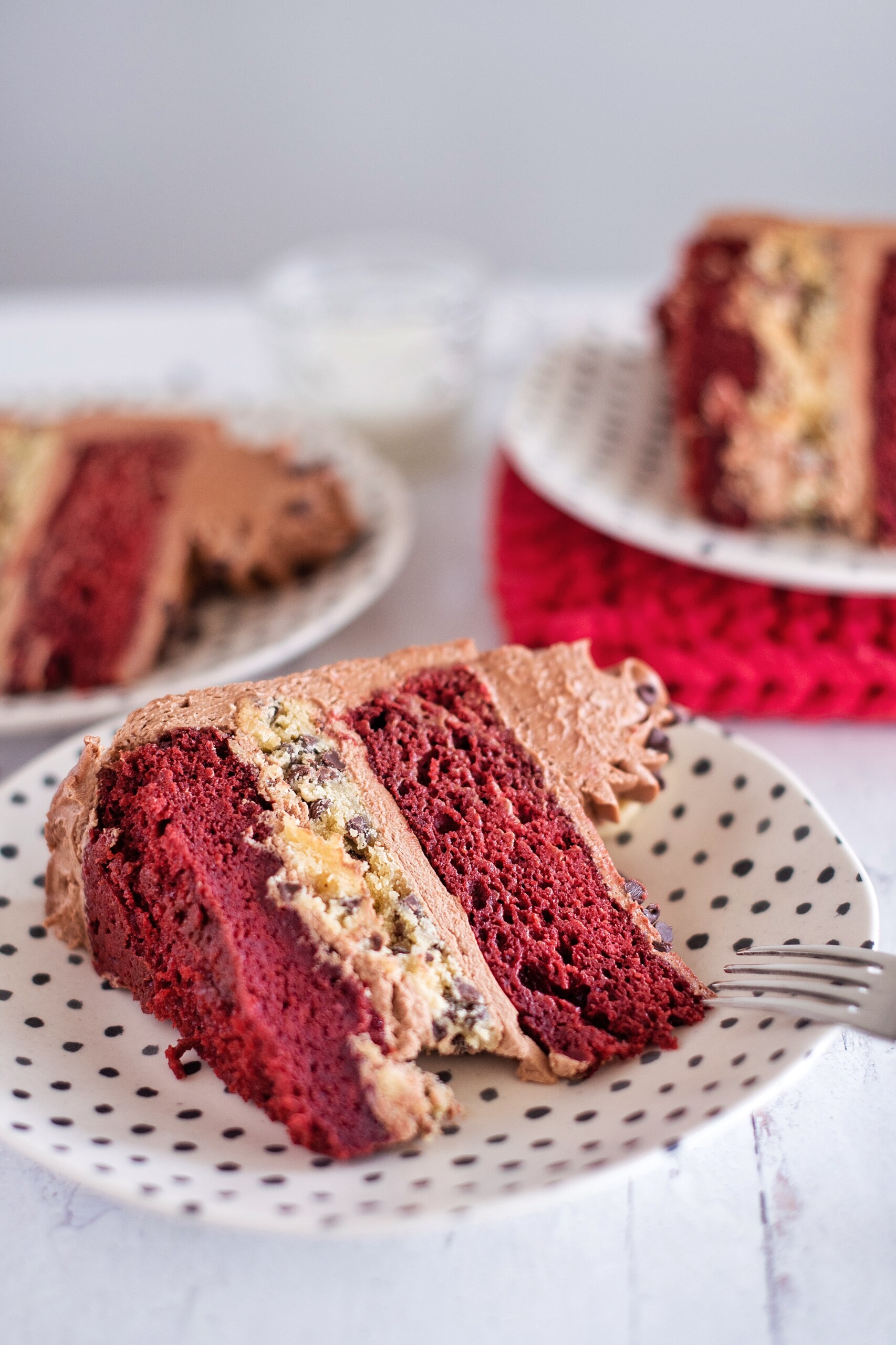 Moist and tender red velvet cake layers