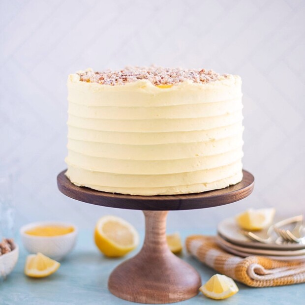 The Best Lemon Pretzel Cake with Lemon Curd - Cake by Courtney