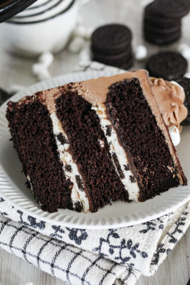 S’moreo Cake with Toasted Marshmallow Oreo Filling - Cake by Courtney