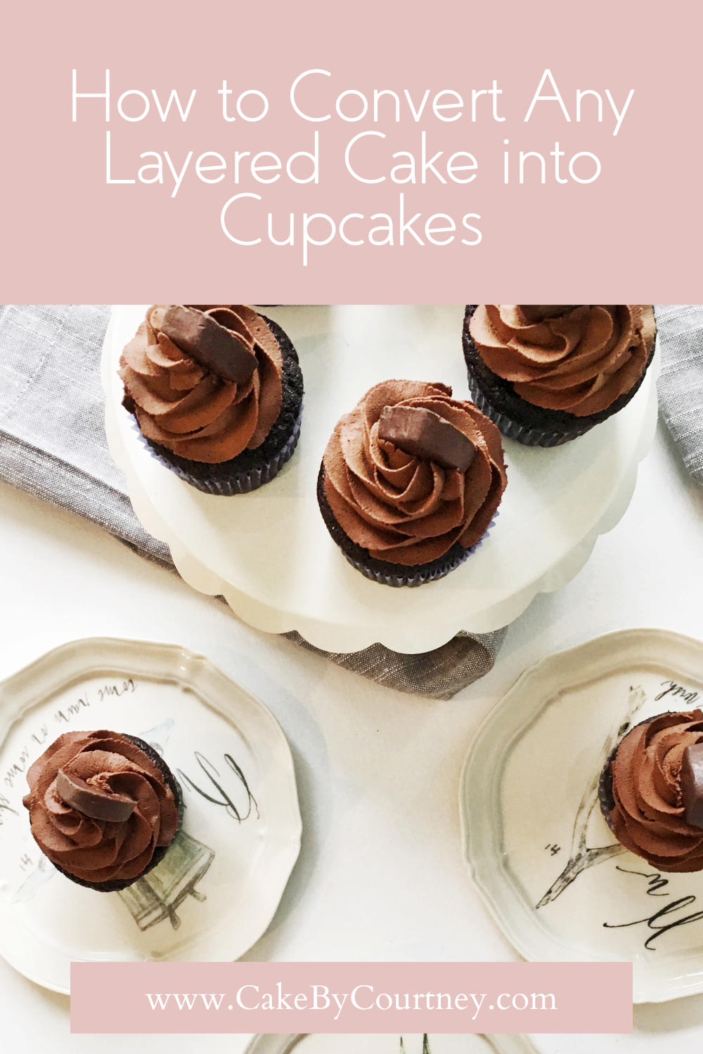 the best way to convert layered cake into cupcakes. www.cakebycourtney.com