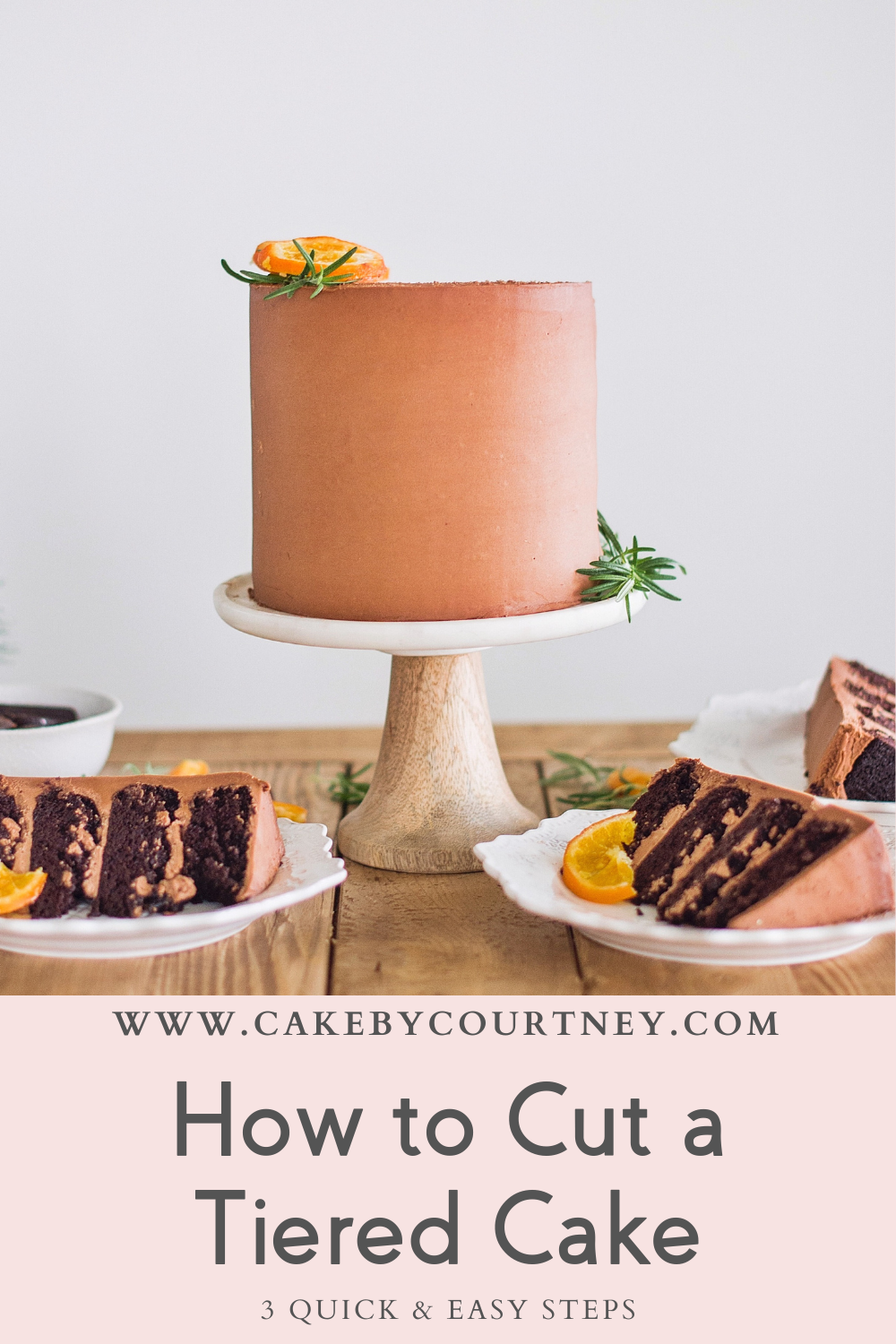 how to cut a tiered cake. www.cakebycourtney.com