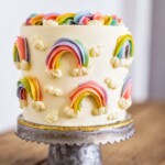 rainbow cake tutorial. www.cakebycourtney.com