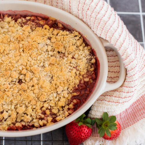 The Most Delicious Strawberry Rhubarb Crumble - Cake By Courtney