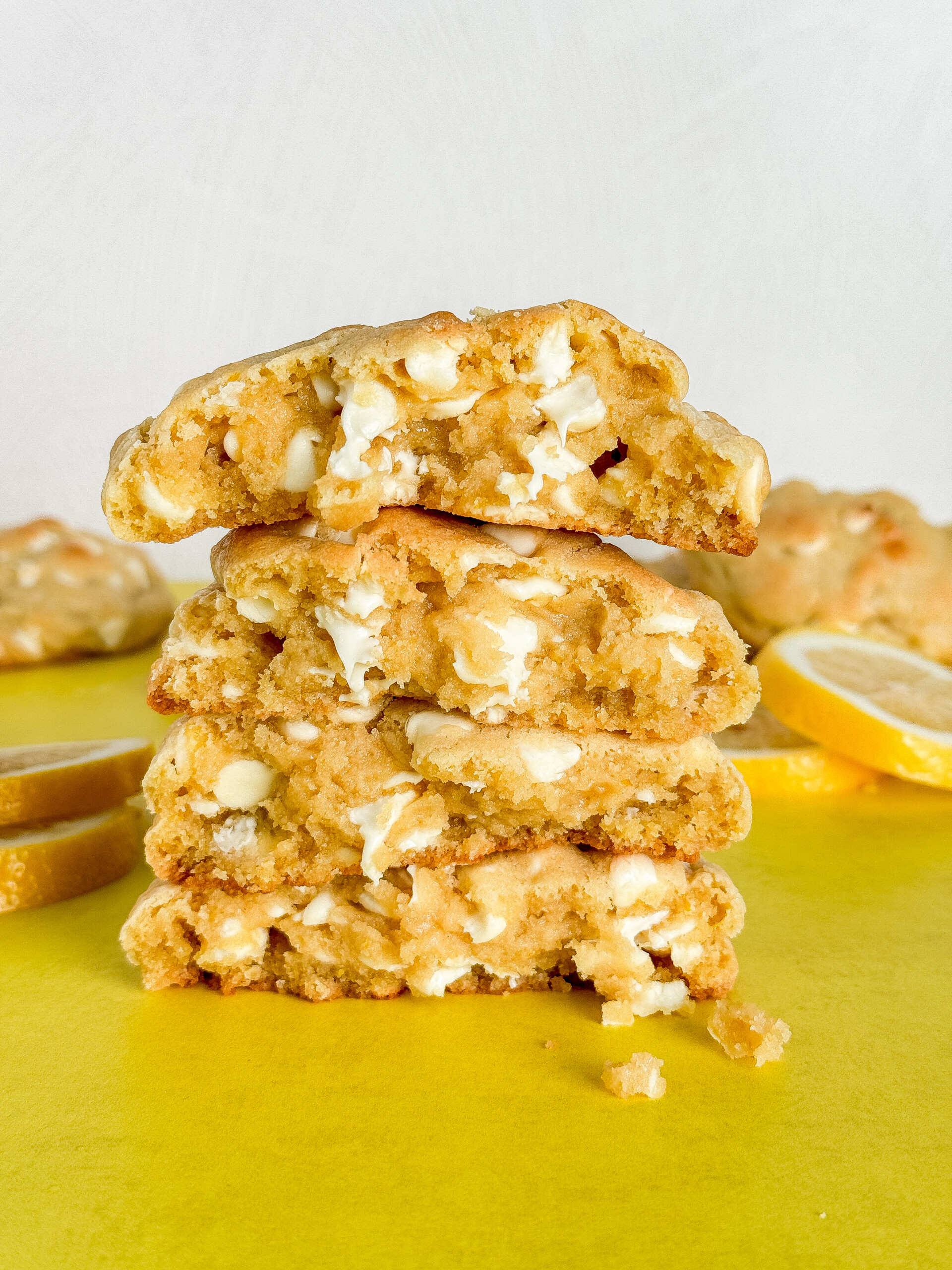 A stack of lemon cookies.