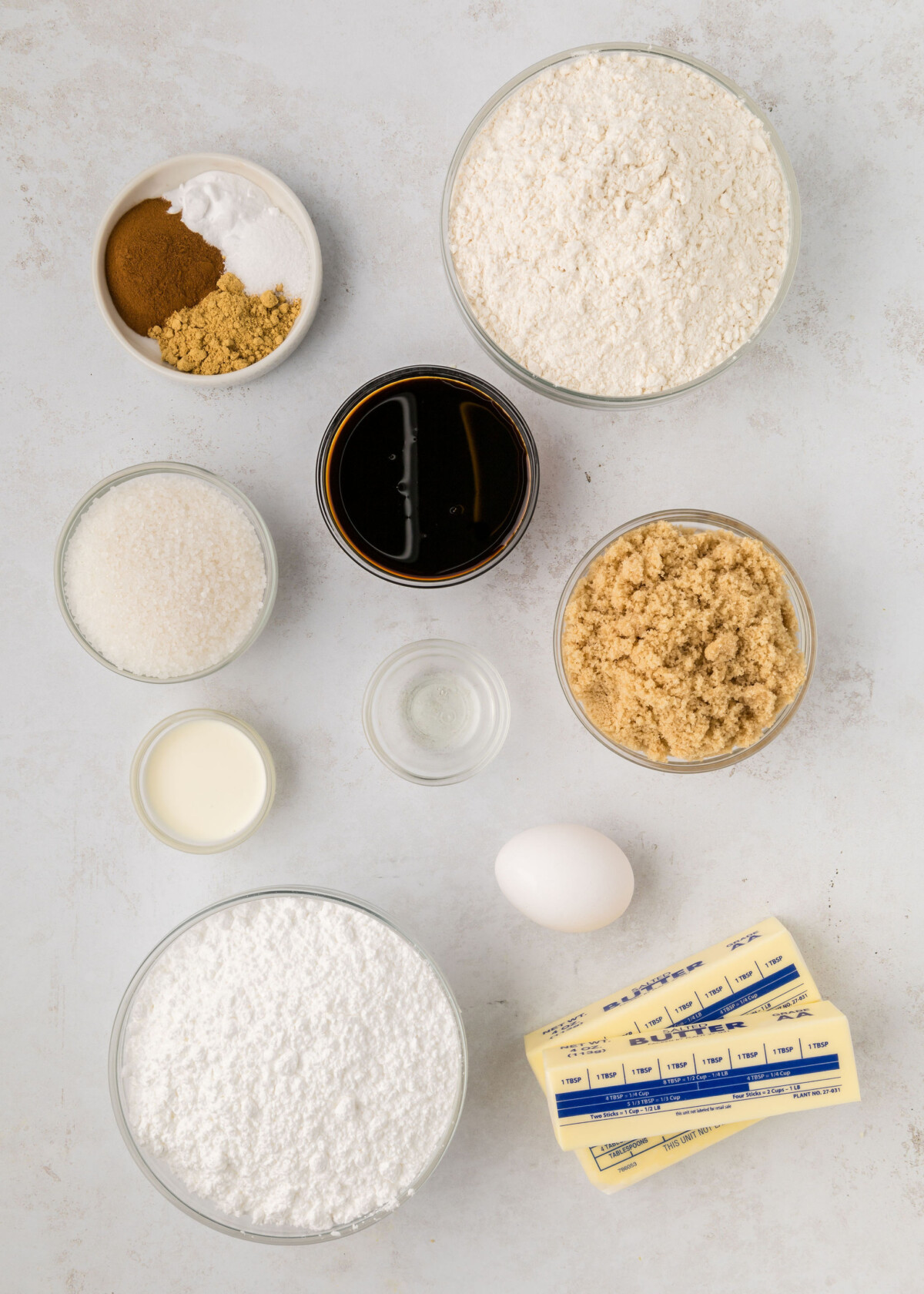 Ingredients for gingerbread cookies