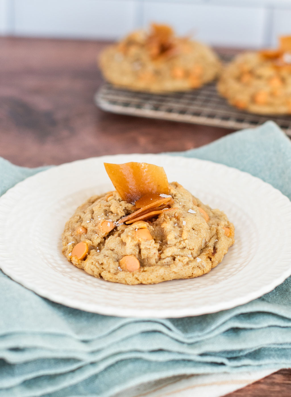 Oatmeal Butterscotch Cookie on a plate.