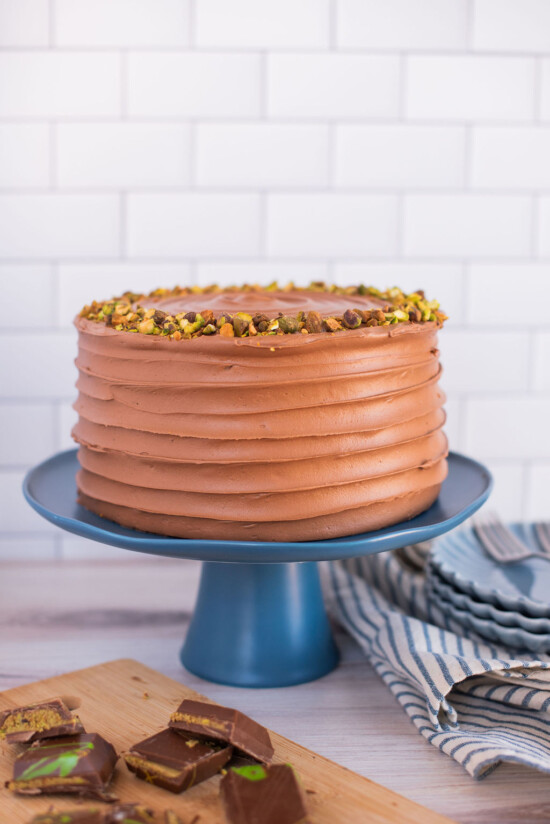 Chocolate Cake on a cake stand